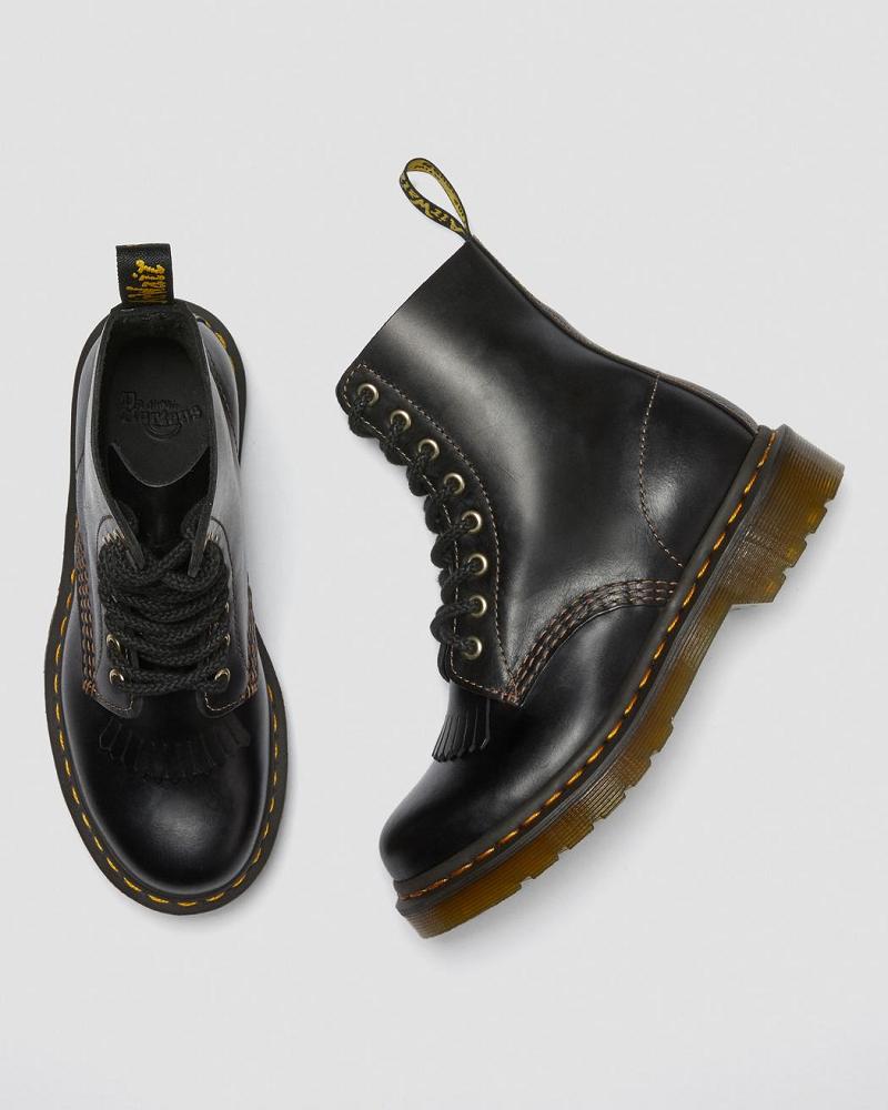 Dr Martens 1460 Pascal Abruzzo Leren Enkellaars Dames Zwart | NL 8TCE